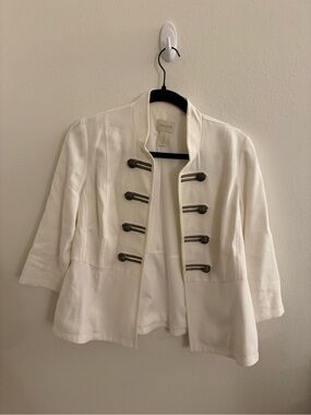 Chico's White Military-Style Women's Jacket in Size 0